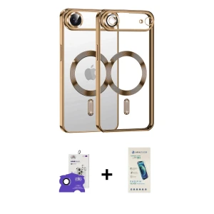ieg™ iPhone 17 Air Kılıf Nova Işık Özel Seri - Şeffaf Pasifik Cam Ekran Koruyucu + Bilvis Titan Kamera Lens - SH