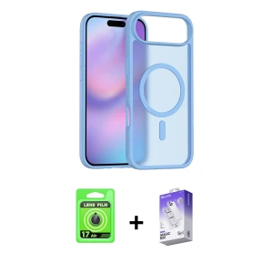 ieg™ iPhone 17 Air Kılıf Siluet Minimal Prime - Siyah Bilvis 5in1 3D Magic Cam Ekran Koruyucu + Raze Metal Kamera Lens - MI