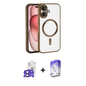 ieg™ iPhone 17 Kılıf Nova Işık Özel Seri - Siyah Bilvis 5in1 3D Magic Cam Ekran Koruyucu + Bilvis Titan Kamera Lens - SH