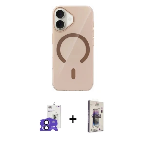 ieg™ iPhone 17 Kılıf Pusula Form Özel Seri - Siyah Bilvis 3D Cam Ekran Koruyucu + Bilvis Titan Kamera Lens - SH
