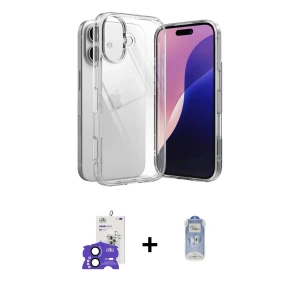 ieg™ iPhone 17 Kılıf Zirve Doku - Siyah Joko Magic 5D Cam + Bilvis Titan Kamera Lens - SH