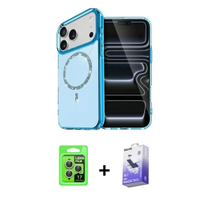 ieg™ iPhone 17 Pro Kılıf Kıvılcım Form Prime - Siyah Bilvis 5in1 5D Magic Hayalet Cam Ekran Koruyucu + Raze Metal Kamera Lens - GS
