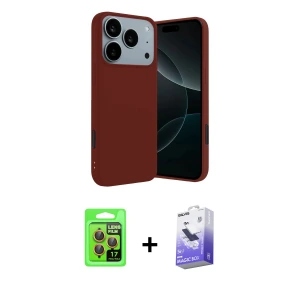 ieg™ iPhone 17 Pro Kılıf Kozmos Yansıma Özel Seri - Siyah Bilvis 5in1 5D Magic Hayalet Cam Ekran Koruyucu + Raze Metal Kamera Lens - TU