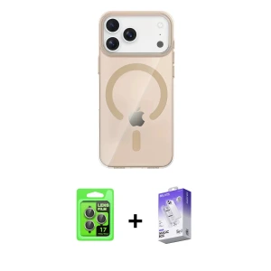 ieg™ iPhone 17 Pro Kılıf Pusula Form Özel Seri - Siyah Bilvis 5in1 3D Magic Cam Ekran Koruyucu + Raze Metal Kamera Lens - GI