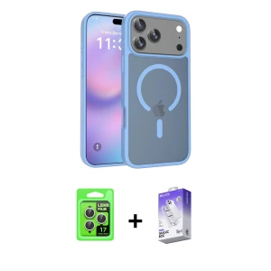 ieg™ iPhone 17 Pro Kılıf Siluet Minimal Prime - Siyah Bilvis 5in1 3D Magic Cam Ekran Koruyucu + Raze Metal Kamera Lens - GS