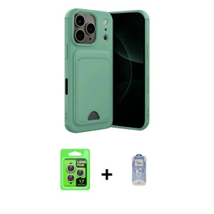 ieg™ iPhone 17 Pro Kılıf Vadi Çizgi Prime - Siyah Joko Magic 5D Cam + Raze Metal Kamera Lens - GS