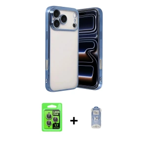 ieg™ iPhone 17 Pro Kılıf Vadi Minimal - Siyah Joko Magic 5D Cam + Raze Metal Kamera Lens - GI