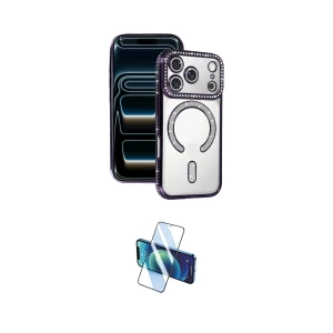 ieg™ iPhone 17 Pro Kılıf Zirve Doku Prime - Siyah 3D Antistatik Cam Ekran Koruyucu