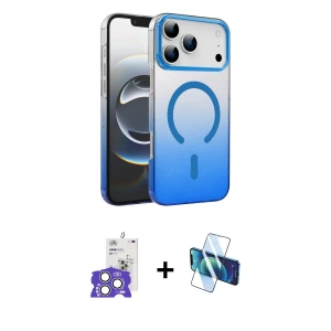 ieg™ iPhone 17 Pro Max Kılıf Ahenk Doku Özel Seri - Siyah 3D Antistatik Seramik Nano Ekran Koruyucu + Bilvis Titan Kamera Lens - GS