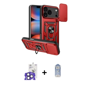 ieg™ iPhone 17 Pro Max Kılıf Ahenk Klasik - Siyah Joko Magic 5D Cam + Bilvis Titan Kamera Lens - NLGY