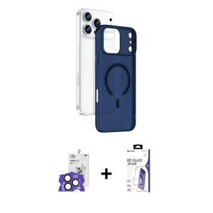 ieg™ iPhone 17 Pro Max Kılıf Ahenk Minimal Serisi - Siyah Bilvis 3X AR HD Cam Ekran Koruyucu + Bilvis Titan Kamera Lens - NLGY