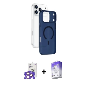 ieg™ iPhone 17 Pro Max Kılıf Ahenk Minimal Serisi - Siyah Bilvis 5in1 3D Magic Cam Ekran Koruyucu + Bilvis Titan Kamera Lens - TU