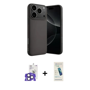 ieg™ iPhone 17 Pro Max Kılıf Ahenk Serisi - Şeffaf Pasifik Cam Ekran Koruyucu + Bilvis Titan Kamera Lens - NLGY