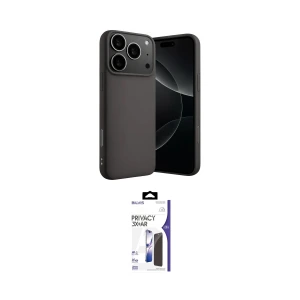 ieg™ iPhone 17 Pro Max Kılıf Ahenk Serisi - Siyah Bilvis 3X AR Hayalet Cam Ekran Koruyucu