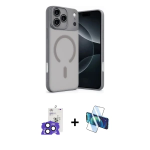 ieg™ iPhone 17 Pro Max Kılıf Çekirdek Klasik Özel Seri - Siyah 3D Antistatik Seramik Nano Ekran Koruyucu + Bilvis Titan Kamera Lens - LT