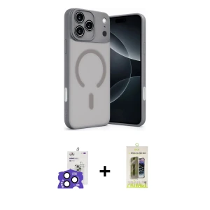 ieg™ iPhone 17 Pro Max Kılıf Çekirdek Klasik Özel Seri - Siyah Joko Magic 5D Hayalet Cam + Bilvis Titan Kamera Lens - LT