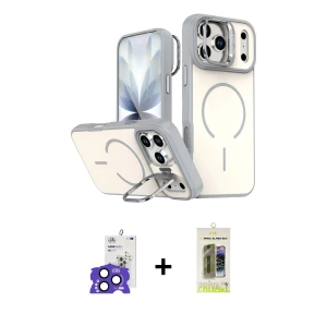 ieg™ iPhone 17 Pro Max Kılıf Çekirdek Klasik - Siyah Joko Magic 5D Hayalet Cam + Bilvis Titan Kamera Lens - LT
