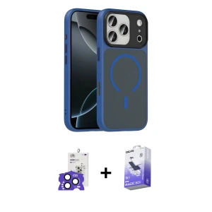 ieg™ iPhone 17 Pro Max Kılıf Doruk Form Serisi - Siyah Bilvis 5in1 5D Magic Hayalet Cam Ekran Koruyucu + Bilvis Titan Kamera Lens - LT