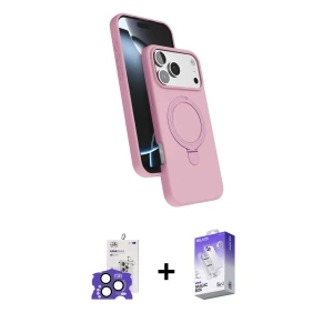 ieg™ iPhone 17 Pro Max Kılıf İz Işık Koleksiyonu - Siyah Bilvis 5in1 3D Magic Cam Ekran Koruyucu + Bilvis Titan Kamera Lens - NLGY