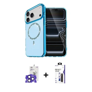 ieg™ iPhone 17 Pro Max Kılıf Kıvılcım Form Prime - Siyah Bilvis 3X AR Hayalet Cam Ekran Koruyucu + Bilvis Titan Kamera Lens - LT
