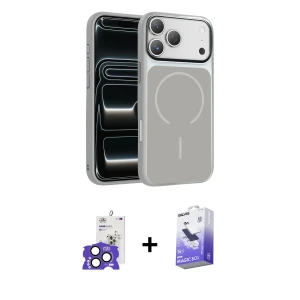 ieg™ iPhone 17 Pro Max Kılıf Kıvılcım Klasik - Siyah Bilvis 5in1 5D Magic Hayalet Cam Ekran Koruyucu + Bilvis Titan Kamera Lens - NLGY