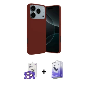 ieg™ iPhone 17 Pro Max Kılıf Kozmos Yansıma Özel Seri - Siyah Bilvis 5in1 5D Magic Hayalet Cam Ekran Koruyucu + Bilvis Titan Kamera Lens - TU