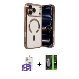 ieg™ iPhone 17 Pro Max Kılıf Nova Işık Özel Seri - Siyah 360 Mat Full Body Arka Koruyucu + Bilvis Titan Kamera Lens - TU