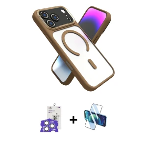 ieg™ iPhone 17 Pro Max Kılıf Nova Yansıma Serisi - Siyah 3D Antistatik Seramik Nano Ekran Koruyucu + Bilvis Titan Kamera Lens - GS