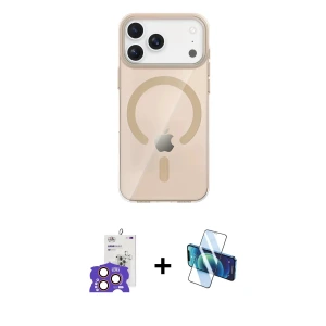 ieg™ iPhone 17 Pro Max Kılıf Pusula Form Özel Seri - Siyah 3D Antistatik Seramik Nano Ekran Koruyucu + Bilvis Titan Kamera Lens - TU