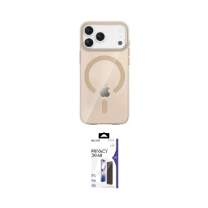 ieg™ iPhone 17 Pro Max Kılıf Pusula Form Özel Seri - Siyah Bilvis 3X AR Hayalet Cam Ekran Koruyucu