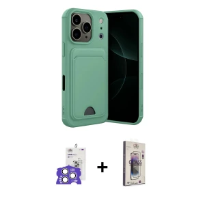 ieg™ iPhone 17 Pro Max Kılıf Vadi Çizgi Prime - Siyah Bilvis 3D Cam Ekran Koruyucu + Bilvis Titan Kamera Lens - GS