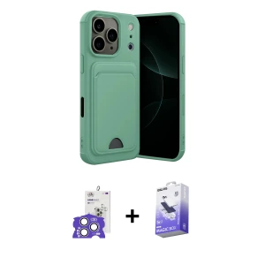 ieg™ iPhone 17 Pro Max Kılıf Vadi Çizgi Prime - Siyah Bilvis 5in1 5D Magic Hayalet Cam Ekran Koruyucu + Bilvis Titan Kamera Lens - GS