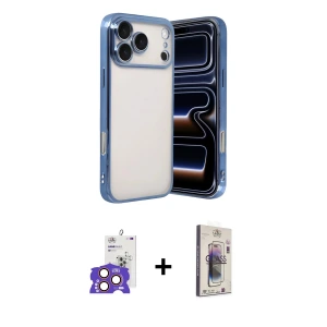 ieg™ iPhone 17 Pro Max Kılıf Vadi Minimal - Siyah Bilvis 3D Cam Ekran Koruyucu + Bilvis Titan Kamera Lens - TU