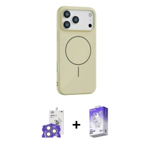 ieg™ iPhone 17 Pro Max Kılıf Yankı Form Serisi - Siyah Bilvis 5in1 3D Magic Cam Ekran Koruyucu + Bilvis Titan Kamera Lens - GS
