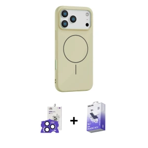 ieg™ iPhone 17 Pro Max Kılıf Yankı Form Serisi - Siyah Bilvis 5in1 5D Magic Hayalet Cam Ekran Koruyucu + Bilvis Titan Kamera Lens - LT