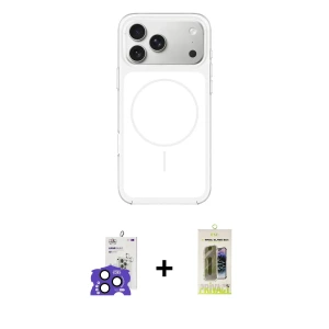 ieg™ iPhone 17 Pro Max Kılıf Yankı Minimal Serisi - Siyah Joko Magic 5D Hayalet Cam + Bilvis Titan Kamera Lens - LT