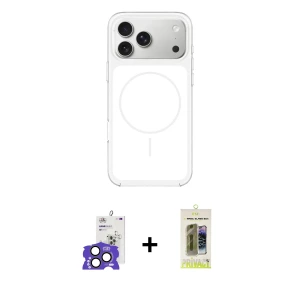 ieg™ iPhone 17 Pro Max Kılıf Yankı Minimal Serisi - Siyah Joko Magic 5D Hayalet Cam + Bilvis Titan Kamera Lens - NLGY