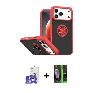 ieg™ iPhone 17 Pro Max Kılıf Yörünge Çizgi - Şeffaf 360 Full Body Arka Koruyucu + Bilvis Titan Kamera Lens - GS