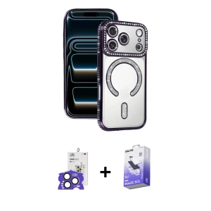 ieg™ iPhone 17 Pro Max Kılıf Zirve Doku Prime - Siyah Bilvis 5in1 5D Magic Hayalet Cam Ekran Koruyucu + Bilvis Titan Kamera Lens - NLGY