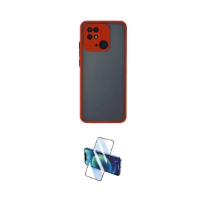 ieg™ Redmi 10C Kılıf Ahenk Çizgi Serisi - Siyah 3D Antistatik Cam Ekran Koruyucu