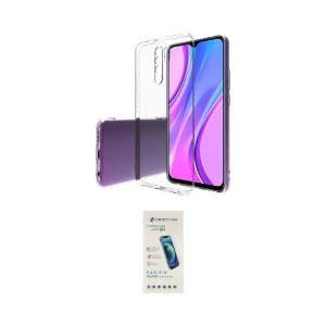 ieg™ Redmi 9 Kılıf Zirve Doku - Şeffaf Pasifik Cam Ekran Koruyucu