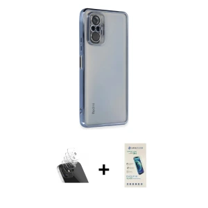 ieg™ Redmi Note 10 Pro Kılıf Vadi Minimal - Şeffaf Pasifik Cam Ekran Koruyucu + Kamera Lens Koruma Cam - SF