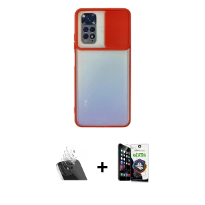 ieg™ Redmi Note 11 Kılıf Vadi Çizgi - Şeffaf Temperli Cam Ekran Koruyucu + Kamera Lens Koruma Cam - SF