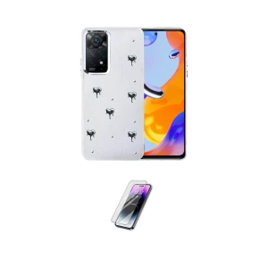 ieg™ Redmi Note 11 Pro Kılıf Yörünge Form - Şeffaf Pasifik Cam Ekran Koruyucu
