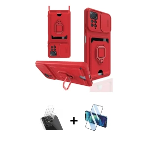 ieg™ Redmi Note 12 Pro 4G Kılıf Vadi Form Prime - Siyah 3D Antistatik Seramik Nano Ekran Koruyucu + Kamera Lens Koruma Cam - SF