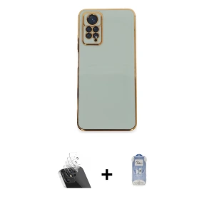 ieg™ Redmi Note 12 Pro 4G Kılıf Yankı Serisi - Siyah Joko Magic 5D Cam + Kamera Lens Koruma Cam - SF