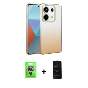ieg™ Redmi Note 13 Pro 4G Kılıf Kıvılcım Minimal Özel Seri - Siyah 6D Antistatik Mat Seramik Hayalet Nano Ekran Koruyucu + Raze Metal Kamera Lens - GS
