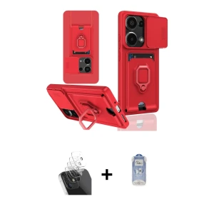 ieg™ Redmi Note 13 Pro 4G Kılıf Vadi Form Prime - Siyah Joko Magic 5D Cam + Kamera Lens Koruma Cam - SF