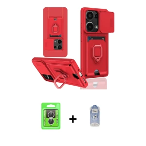 ieg™ Redmi Note 13 Pro 4G Kılıf Vadi Form Prime - Siyah Joko Magic 5D Cam + Raze Metal Kamera Lens - GS
