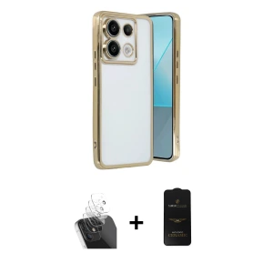ieg™ Redmi Note 13 Pro 4G Kılıf Vadi Minimal - Siyah 6D Antistatik Mat Seramik Hayalet Nano Ekran Koruyucu + Kamera Lens Koruma Cam - SF